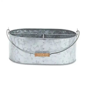 Porta Utensilios de Cocina Estilo Rústico, Recipiente Grande de Acero Galvanizado para Encimera con Etiqueta de Cobre, Diseño Vintage en Relieve - Product Image 6