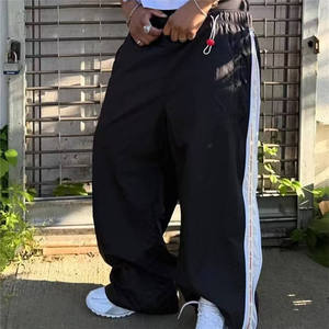 High Street Men's Oversized Wide Leg <b>Track</b> Pants Side Stripe Baggy Joggers Loose Fit Streetwear Hip Hop Casual Sport <b>Trousers</b> - Product Image 6