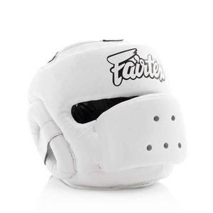 Casque de boxe Fair Tex sur mesure de qualité supérieure en cuir véritable, protection faciale personnalisée pour le kickboxing, casque de boxe - Product Image 1