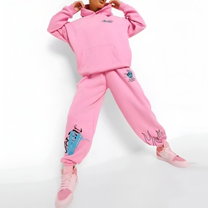 Ensemble de survêtement tendance pour femme, nouveau design imprimé, couleur unie, deux pièces, décontracté, vêtements de sport écologiques 100% - Product Image 1