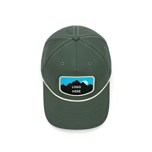 5-Panel Performance Golf Hat With Custom Logo Breathable Rope Baseball <b>Cap</b> Lightweight Fabric Plastic Back Closure Factory Price - Product Image 3
