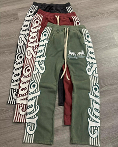 Custom Printed Canvas Winter Sweatpants Solid Screen Printed <b>Trousers</b> <b>Elastic</b> <b>Waist</b> Jogger Flared Hip Hop Stacked Plus Size OEM - Product Image 3