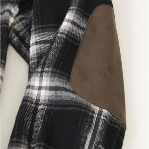 Chemise en flanelle à manches longues pour homme personnalisable, coupe ample, design à carreaux décontracté, respirante, tricotée, coupe-vent, douce - Product Image 4