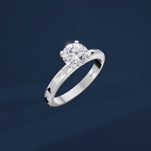 Bague de fiançailles classique pour femme avec diamant rond brillant PT950, bijoux en diamant de laboratoire - Product Image 1