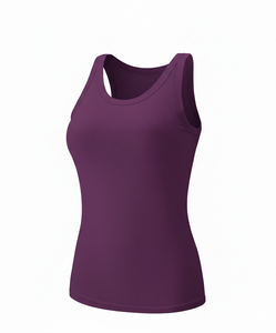 Camiseta sin mangas informal de algodón con cuello acanalado, ajustada, estilo crop top para mujer - Product Image 5