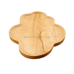 Bandeja de Madera de Roble con Forma de Flor y Borde Elevado, Plato para Servir con Vetas Naturales para Decoración de Cocina, Hecho en Vietnam - Product Image 3