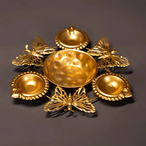 Handcrafted Metal Candle Bowl With Antique Finish For Luxury Home <b>Decoration</b> And Festive <b>Table</b> Setup - Product Image 1