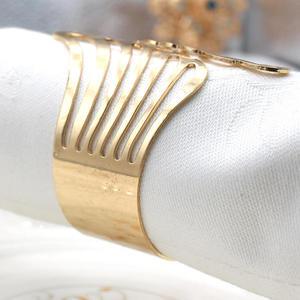 Luxury Ramadan leaf Napkin <b>Ring</b> <b>Holder</b> Gold Silver Islamic Table Decor Eid Dining Party Accessory - Product Image 1