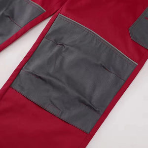Pantalones Cargo Rojos Unisex, Múltiples Bolsillos, Cintura Elástica, Transpirables, Tela 100% Poliéster, Antiarrugas, Secado Rápido, Corte Recto - Product Image 6