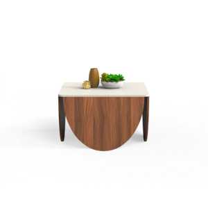Mesa de Centro y Mesa de Café Cleta de Diseño Moderno de la Gama Premyrr en Nogal y Frosty - Product Image 6