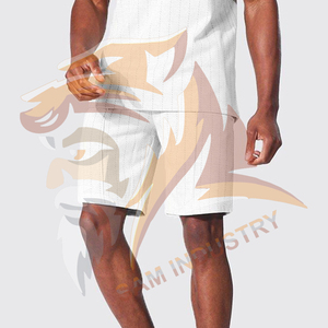 Wholesale Men Vintage <b>Twin</b> <b>Set</b> Breathable 100% Cotton Oversized Custom Logo Design High Quality Summer Street Style <b>Twin</b> <b>Set</b> - Product Image 6