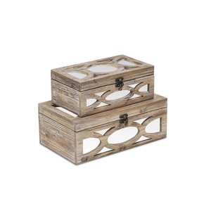 Set Of 3 Classic Wooden Storage <b>Boxes</b> Perfect For Family <b>Keepsakes</b> And Home Essentials Storage Wholesale From India - Product Image 5