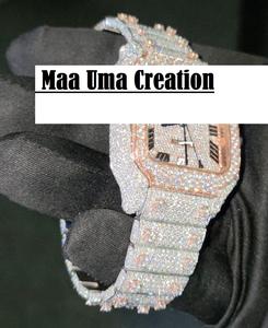 Reloj de Lujo de Cuarzo con Diamantes Moissanite VVS, Estilo Antiguo, Edición Limitada, Movimiento Japonés, Fecha Automática, Acero Inoxidable - Product Image 2