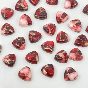 Cabujón de Turquesa Roja en Forma de Trillón, Cobre Búfalo, Gema Suelta para Joyería - Product Image 3