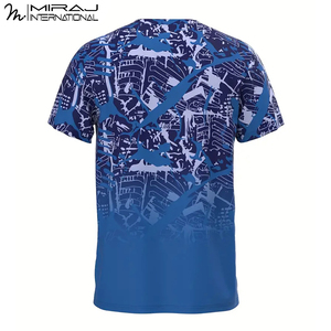 เสื้อยืดโออีเอ็ม โอดีเอ็ม ขายส่ง เสื้อยืดลายกราฟิกไล่เฉดสีทันสมัย ระบายอากาศได้ดี แห้งเร็ว เสื้อผ้ากีฬาแบบซับลิเมชั่น สำหรับผู้ชาย - Product Image 2