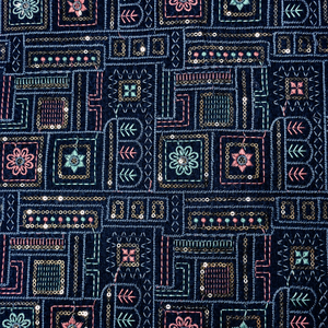 Velvet Embroidered Fabric For Abaya Kaftan Modest Wear Gulf UAE Designer Garment Textile Export Quality <b>Material</b> For Fashion Hub - Product Image 1