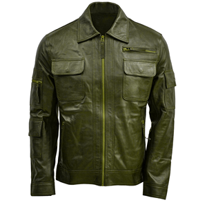 Chaqueta de Motociclista de Cuero Genuino para Hombre, Estilo Vintage, con Cierre Frontal, Abrigo Informal de Moda para Invierno - Product Image 3