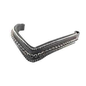 <b>Top</b> Trendy Latest Design Leather Brow Band With Soft Padded and Black <b>Crystallized</b> Work Wholesale & Manufacturer Supplier - Product Image 4