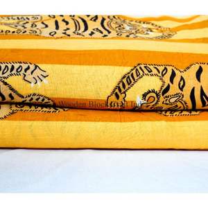 Tissu 100% Coton Imprimé au Bloc, Écologique, Respirant, Séchage Rapide, Léger, Tissu Croisé du Rajasthan pour Vêtements Femme et Fille - Product Image 1