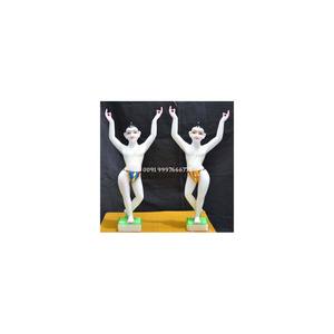 Best Quality White Marble Radha Krishna God <b>Statue</b> Standing Position With Blessing In Hand Classic Design Used Worship In Temple - Product Image 2
