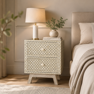 Pattern Inlay Solid Wood <b>Sideboard</b> with Drawer Storage Durable & Space-Saving for Living Room Bedroom Villa & Apartment - Product Image 3