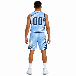 Nouvelle conception de tenues de basketball unisexes, maillots en mesh, shorts à taille élastique, personnalisation OEM ODM en gros pour l'entraînement et la formation d'équipe - Product Image 2