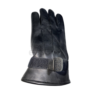 Gants d'hiver en cuir noir pour homme, style classique uni, logo personnalisé, OEM, vente en gros - Product Image 2