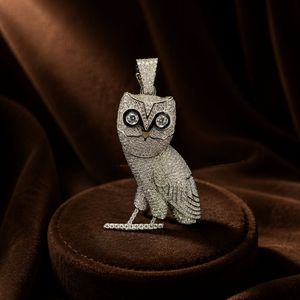 Collier Hip Hop avec pendentif hibou serti de diamants, moissanite, bijoux fins de luxe pour hommes et femmes - Product Image 1
