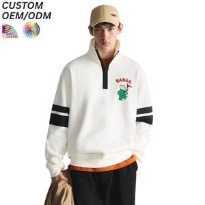 เสื้อสเวตเชิ้ตผู้ชายผ้าฝ้ายสีพื้นรักษ์โลก คอกลม สไตล์ลำลอง สตรีทแวร์ รับทำโลโก้ตามสั่ง รองรับ OEM ODM สำหรับแบรนด์ขายส่ง - Product Image 3