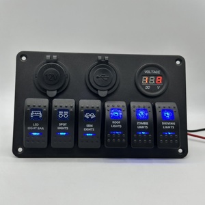 Panneau de commande 6 interrupteurs 12V à LED, étanche, pour voiture, camping-car, <span class=keywords><strong>bateau</strong></span>, marine, avec disjoncteur - Product Image 4