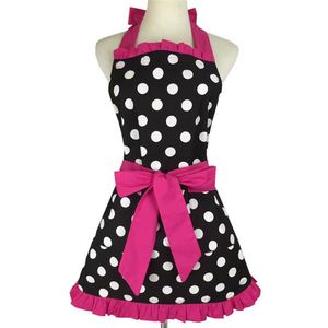 ผ้ากันเปื้อนครัวสีแดงสไตล์เรโทรน่ารักสำหรับผู้หญิง สาวๆ ผ้าหนังลายจุด ผ้ากันเปื้อนทำอาหาร ผ้ากันเปื้อนร้านเสริมสวย ผ้ากันเปื้อนวินเทจ ชุดเดรสผ้ากันเปื้อนสำหรับใช้ในชีวิตประจำวัน - Product Image 3