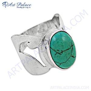 Anillo de Plata con Turquesa Sintética de Moda Art Palace - Product Image 3