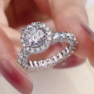 Women's White Gold Round Brilliant Cut Diamond Engagement <b>Ring</b> IGI Certified lab grown Diamonds Classic Style - Product Image 6