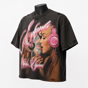 Camiseta Extra Grande Personalizada para Hombre, Estilo Vintage, Lavado Ácido, Algodón, Ropa Casual Urbana - Product Image 3