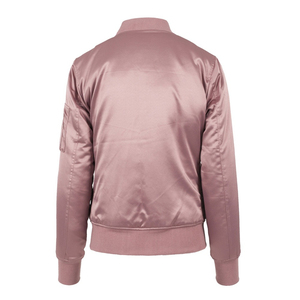 Chaqueta de Hombre Bordada con Flores y Etiqueta Personalizada, Chaqueta Bomber de Seda y Satén, Chaquetas Bomber Unisex al por Mayor - Product Image 4