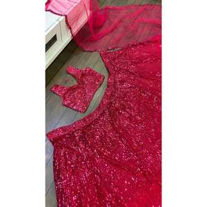 Vestidos de Novia de Diseñador, Lehenga Choli para Fiestas con Trabajo de Lentejuelas - Product Image 4