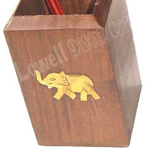 Portaplumas ecológico personalizado, organizador de escritorio de madera natural hecho a mano, para bolígrafos, lápices y artículos de oficina, estilo minimalista. - Product Image 1