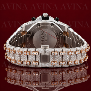Reloj Cronógrafo de Lujo con Moissanita para Hombre, Color D, Claridad VVS, Movimiento Automático, Pasa el Test de Diamantes, Correa de Muñeca con Incrustaciones - Product Image 3