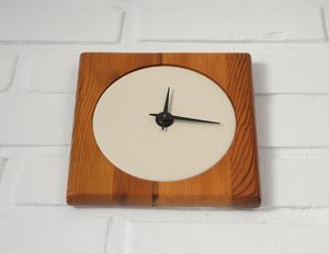 Mid Century Modern Wooden <b>Wall</b> <b>Clock</b>: Japandi <b>Decor</b> (Non-Working) - Product Image 4