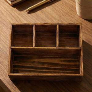 Boîte à thé en bois de luxe moderne, artisanale et écologique, 4 compartiments, élégant organiseur pour sachets de thé, épices, herbes, cadeaux - Product Image 5