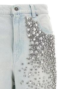 Jeans pour femmes Autumn Crystal, style vintage, coupe slim, droite ou ample, avec strass effet éclaboussures - Product Image 5