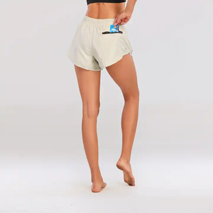 Shorts de Cintura Media con Cordón y Bolsillos para Mujer, Transpirables, de Punto, de Algodón y Elastano, Casuales, Deportivos, de Verano - Product Image 4