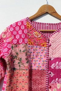 Nueva llegada chaqueta acolchada reversible forrada indio hecho a mano parche trabajo chaquetas abrigos Boho chaqueta acolchada para mujer - Product Image 4