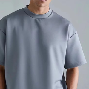T-shirt de luxe à la mode 220gsm épaule tombante surdimensionné Gym poids lourd coton Pima 100% coton T-shirt pour hommes coupe ample imprimé - Product Image 6