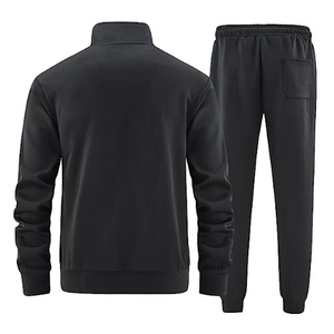 Conjunto Deportivo para Hombre, Color Sólido, Manga Larga, Cierre de Cremallera, Cuello Alto, Estilo Deportivo, para Otoño, con Bolsillos Laterales, Secado Rápido, Ligero - Product Image 2