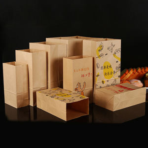 Bolsas de Papel Kraft Personalizadas de Grado Alimenticio para Entrega, Bolsas de Papel Impresas para Envasado de Palomitas y Comida Rápida para Llevar - Product Image 1