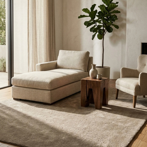 Elegant <b>Ivory</b> Beige Wool Handtufted Anti-Slip <b>Rug</b> Geometric Pattern Carpet for Living Room Bedroom Dining Room Modern Home Decor - Product Image 5