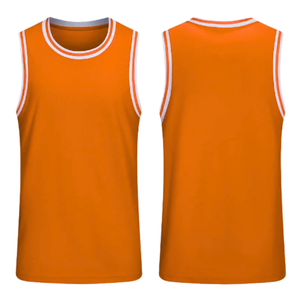 Camiseta de Baloncesto Naranja para Hombre, Ropa Deportiva Personalizada, Logotipos Bordados, Múltiples Colores y Tallas, Camisetas sin Mangas de Secado Rápido - Product Image 1