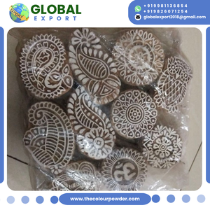 Tampons en Bois pour Henné au Design Moderne, Écologiques et Pratiques, à Impression Nette, Motifs Floraux, Options d'Encre pour Teinture Textile, Mehndi - Product Image 5