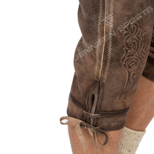 Últimos pantalones de cuero Lederhosen de Baviera hasta la rodilla para hombre, disfraz de Oktoberfest, de piel de vaca auténtica, gamuza, personalizados, transpirables - Product Image 5